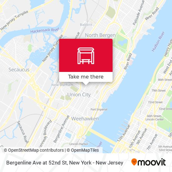 Bergenline Ave at 52nd St map