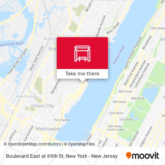 Boulevard East at 69th St map