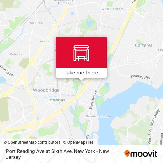 Port Reading Ave at Sixth Ave map