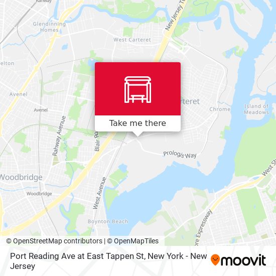 Port Reading Ave at East Tappen St map