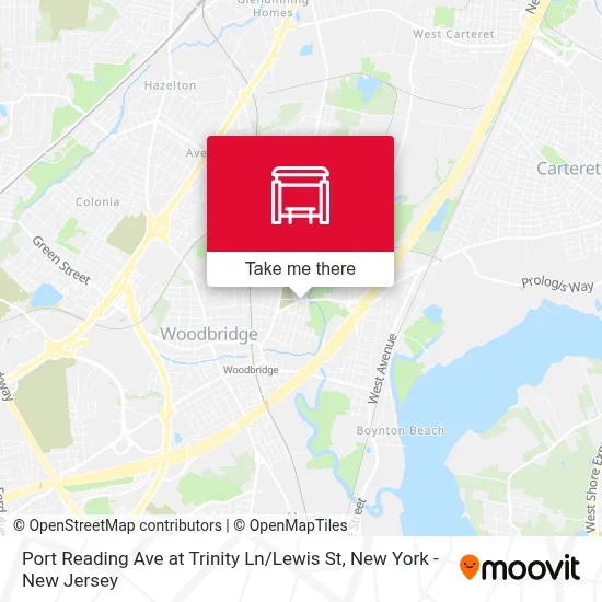 Port Reading Ave at Trinity Ln / Lewis St map