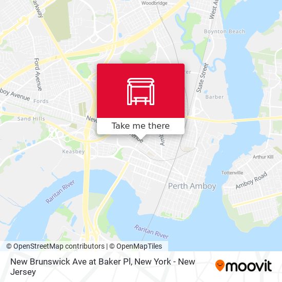 New Brunswick Ave at Baker Pl map