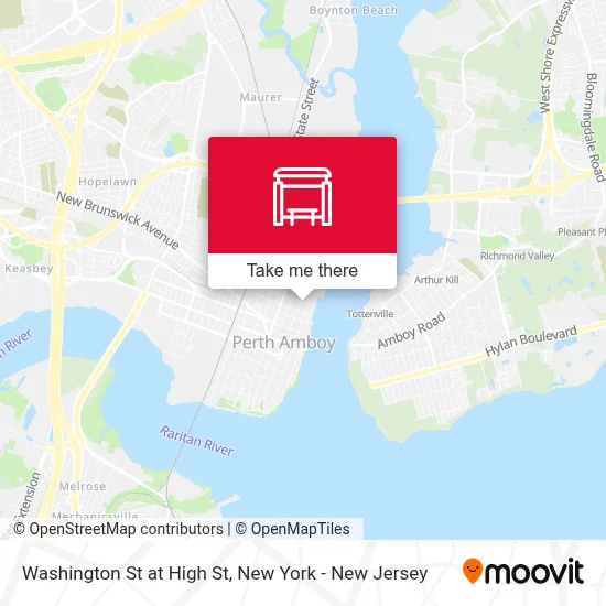 Washington St at High St map