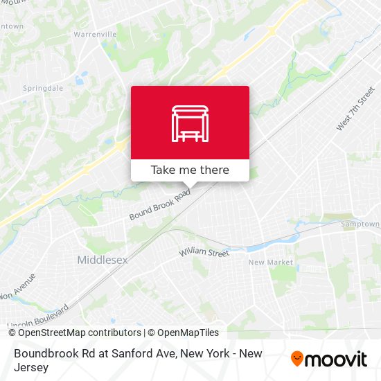 Boundbrook Rd at Sanford Ave map