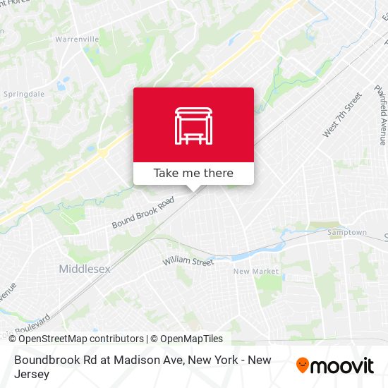 Boundbrook Rd at Madison Ave map