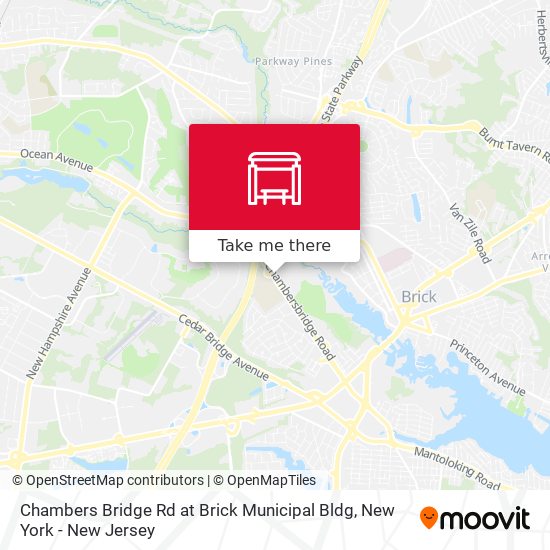 Chambers Bridge Rd at Brick Municipal Bldg map