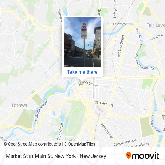 Market St at Main St map