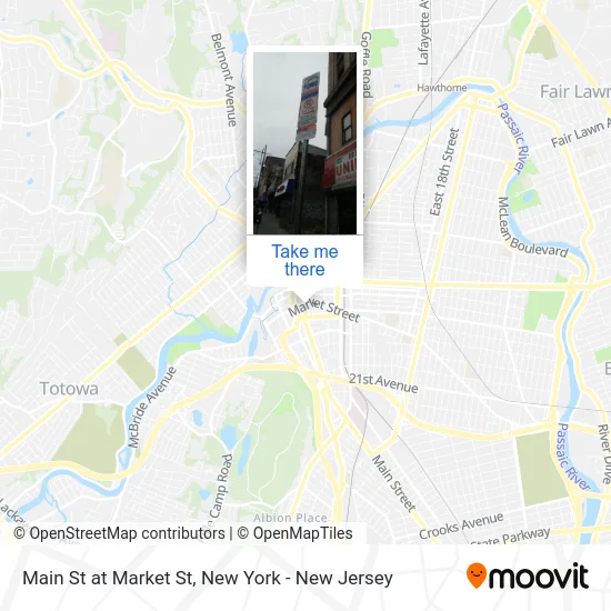 Main St at Market St map