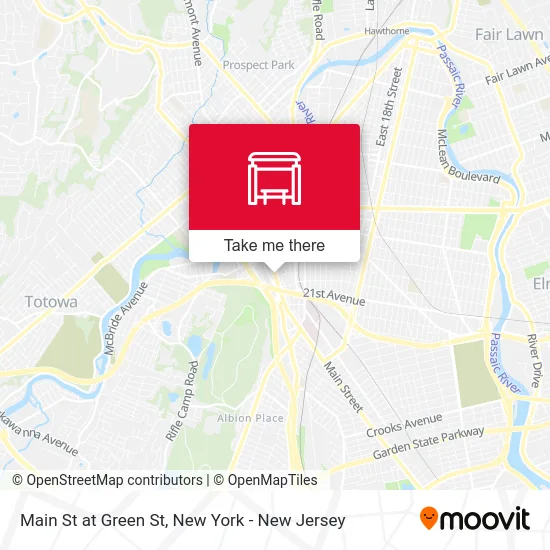 Main St at Green St map