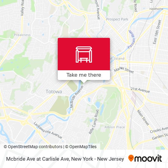 Mcbride Ave at Carlisle Ave map