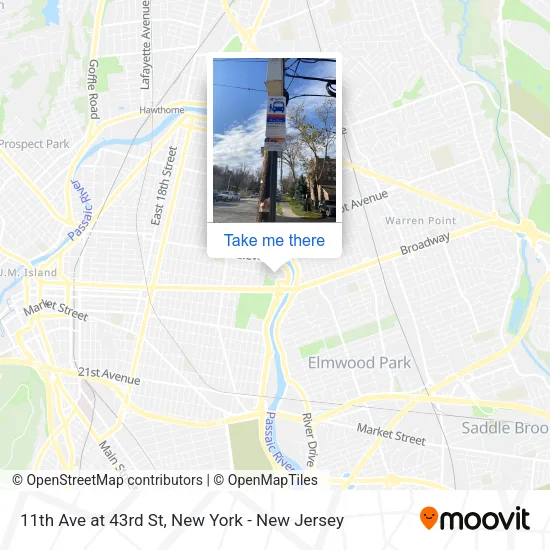 11th Ave at 43rd St map