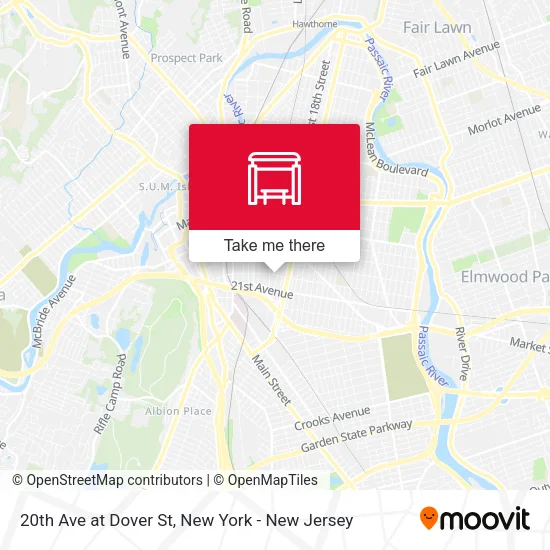20th Ave at Dover St map