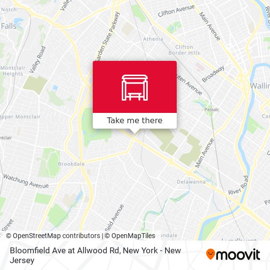 Bloomfield Ave at Allwood Rd map