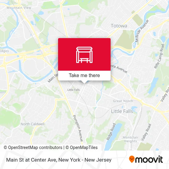 Main St at Center Ave map