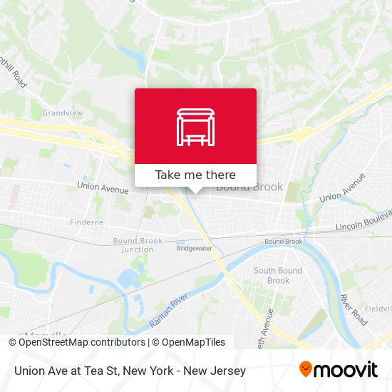 Union Ave at Tea St map