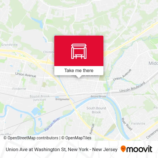 Union Ave at Washington St map