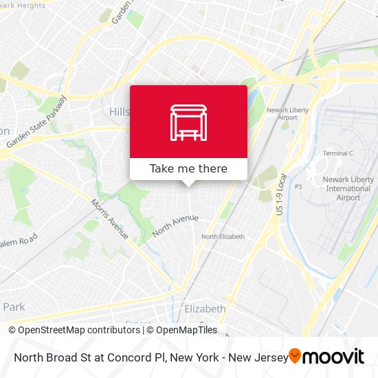 North Broad St at Concord Pl map
