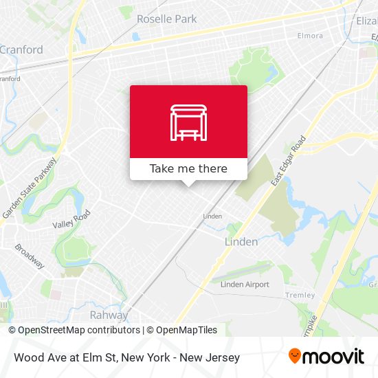 Wood Ave at Elm St map