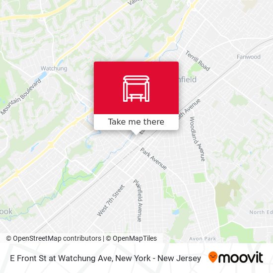 Mapa de E Front St at Watchung Ave