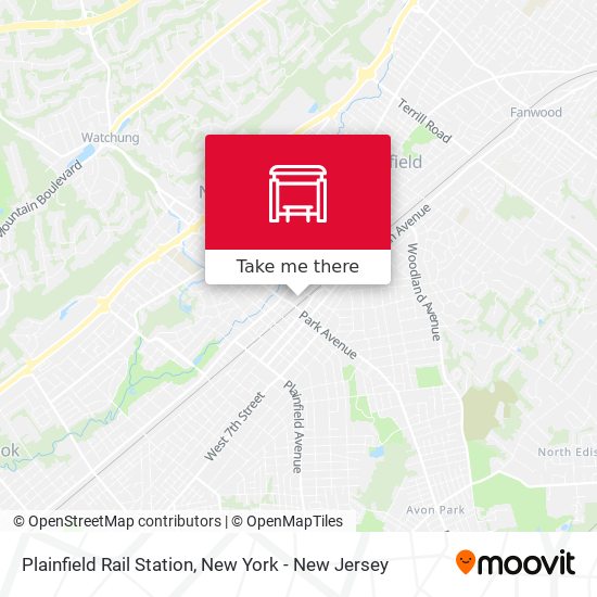 Plainfield Rail Station map