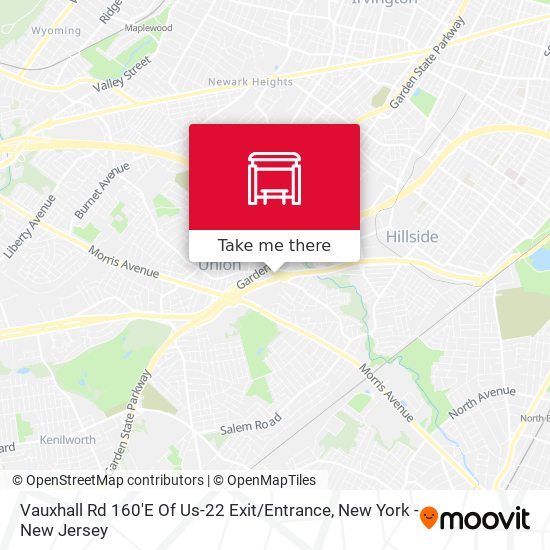 Vauxhall Rd 160'E Of Us-22 Exit / Entrance map