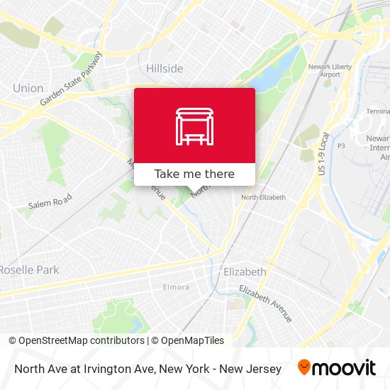 Mapa de North Ave at Irvington Ave