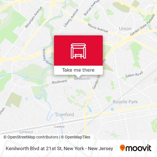 Mapa de Kenilworth Blvd at 21st St