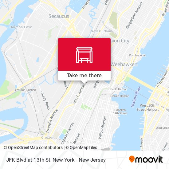 Mapa de JFK Blvd at 13th St