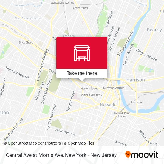 Central Ave at Morris Ave map