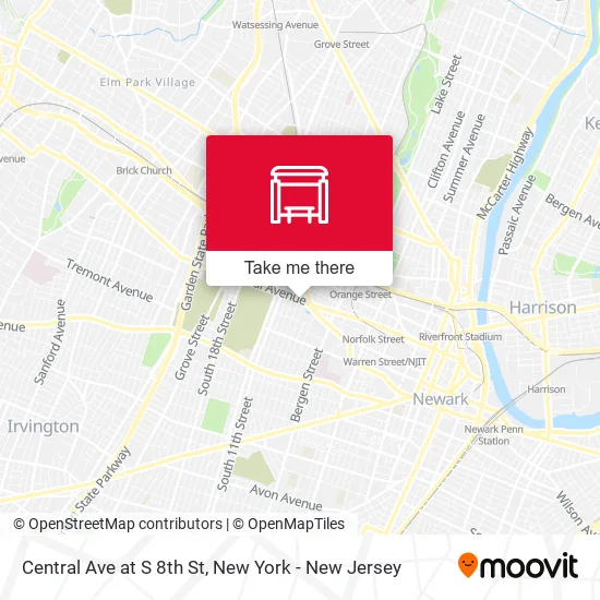 Central Ave at S 8th St map