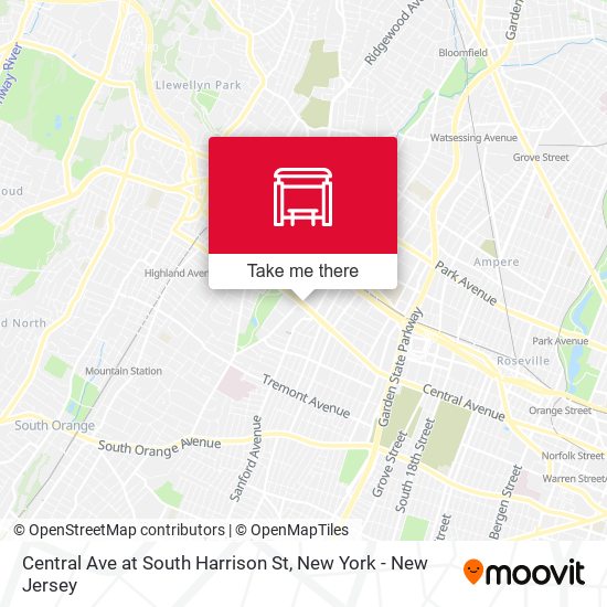 Central Ave at South Harrison St map