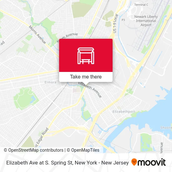 Elizabeth Ave at S. Spring St map