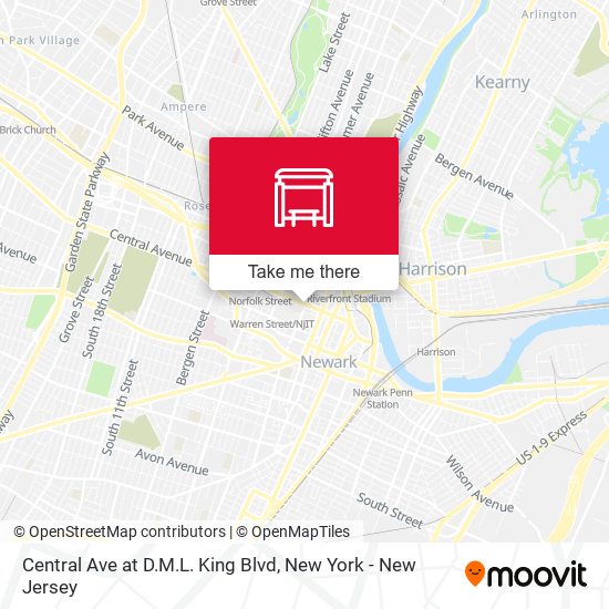 Mapa de Central Ave at D.M.L. King Blvd