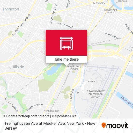 Frelinghuysen Ave at Meeker Ave map