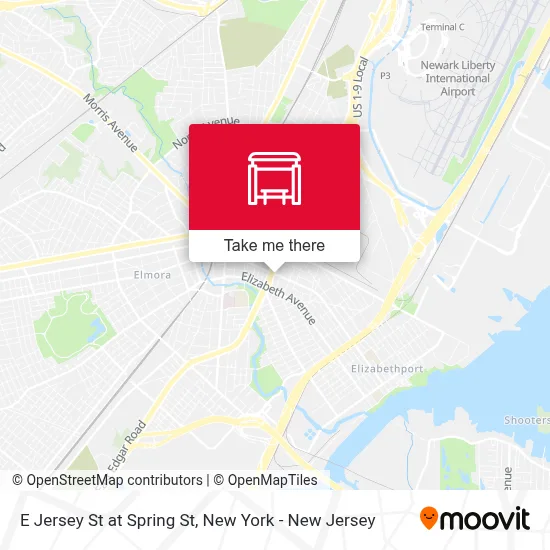 E Jersey St at Spring St map