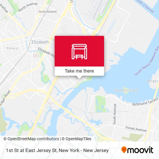 1st St at East Jersey St map