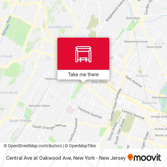 Mapa de Central Ave at Oakwood Ave