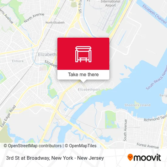 3rd St at Broadway map