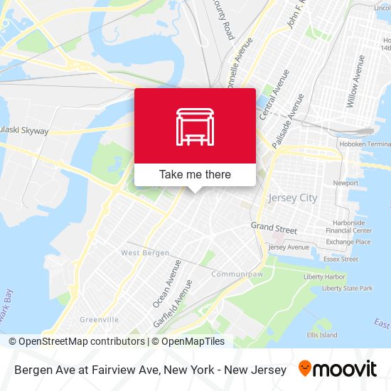 Bergen Ave at Fairview Ave map