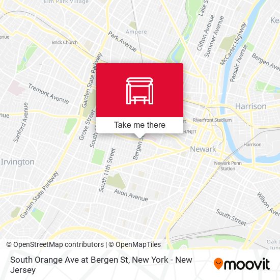 South Orange Ave at Bergen St map