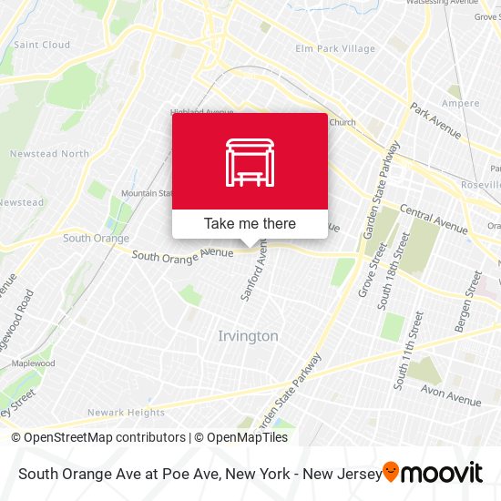 South Orange Ave at Poe Ave map