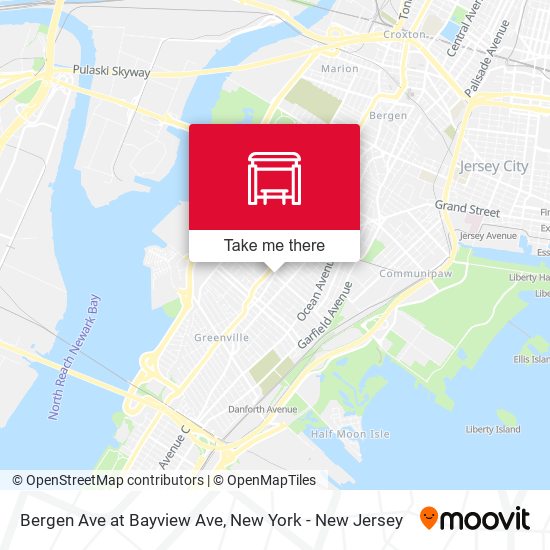 Bergen Ave at Bayview Ave map