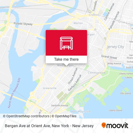 Bergen Ave at Orient Ave map