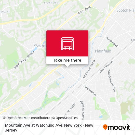 Mapa de Mountain Ave at Watchung Ave