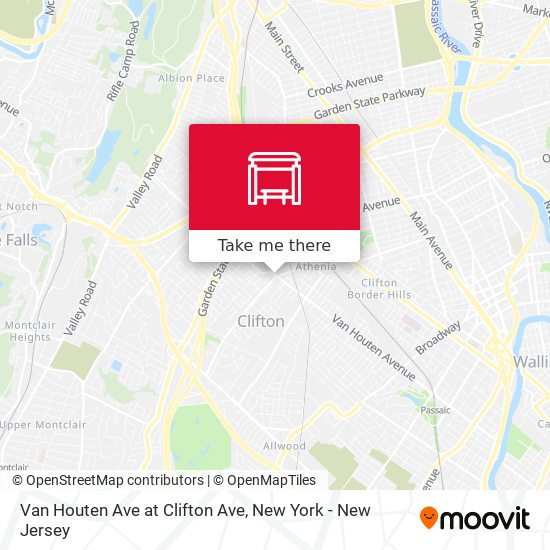 Van Houten Ave at Clifton Ave map