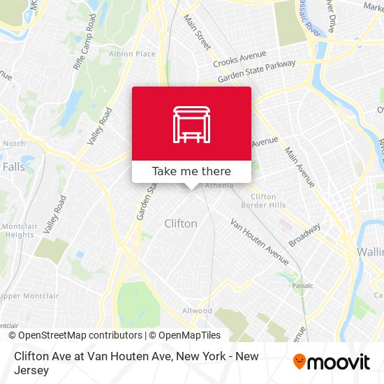 Clifton Ave at Van Houten Ave map