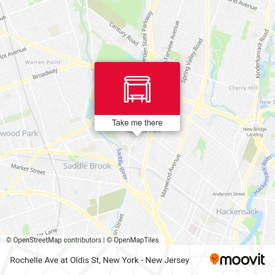 Rochelle Ave at Oldis St map