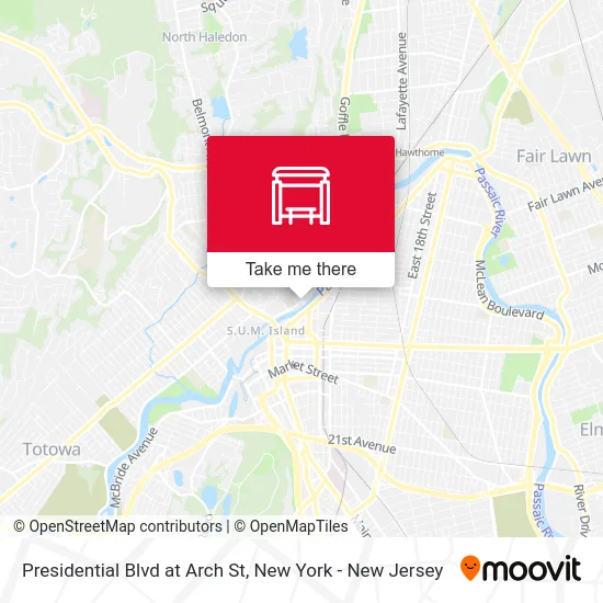 Presidential Blvd at Arch St map