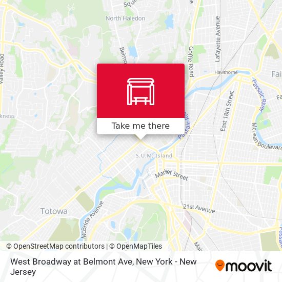 West Broadway at Belmont Ave map