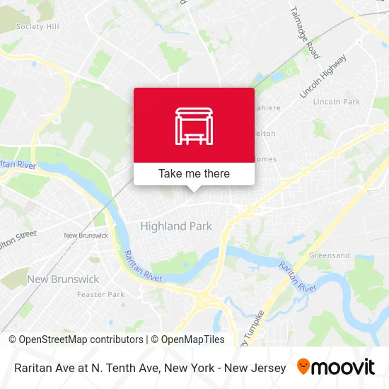 Raritan Ave at N. Tenth Ave map